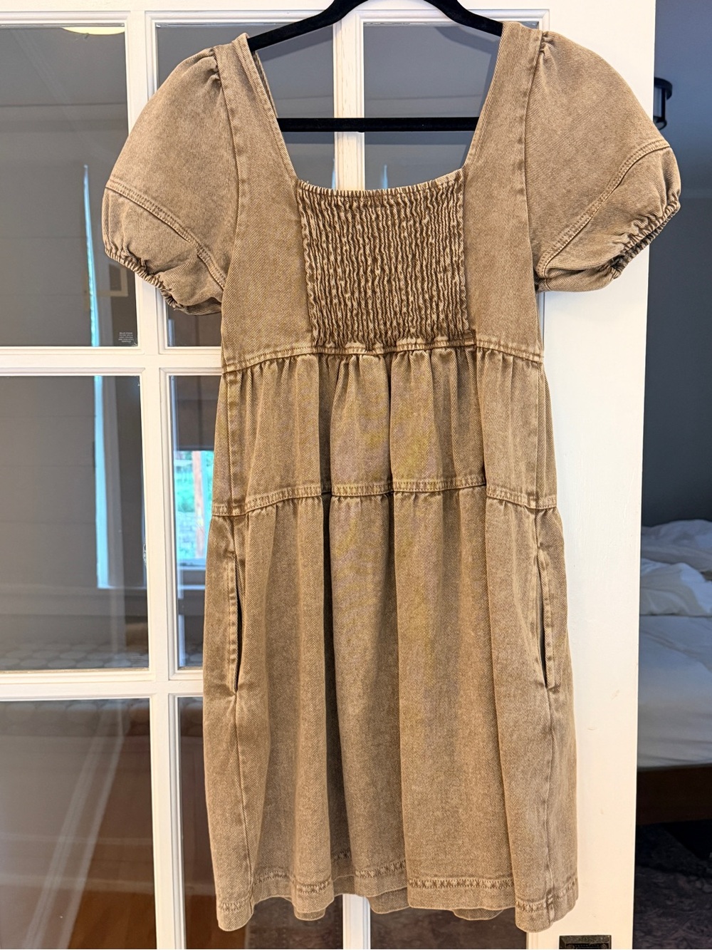 Altar’d State Brown/Khaki Denim Mini Dress - Picture 2 of 3